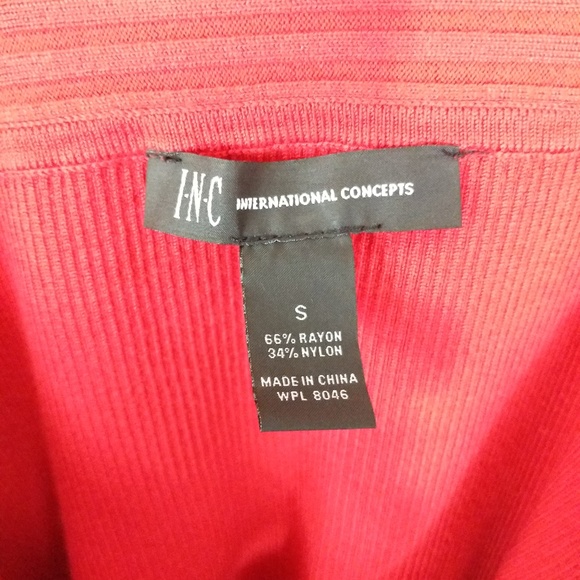 INC Red Off-the-shoulder/Cowl Neck Sweater - Picture 4 of 4